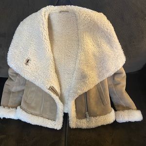 AllSaints Shearling Biker Jacket. Small.